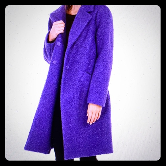 Alfani Textured Boucle  Coat 🧥 in Bold Purple - Picture 9 of 9